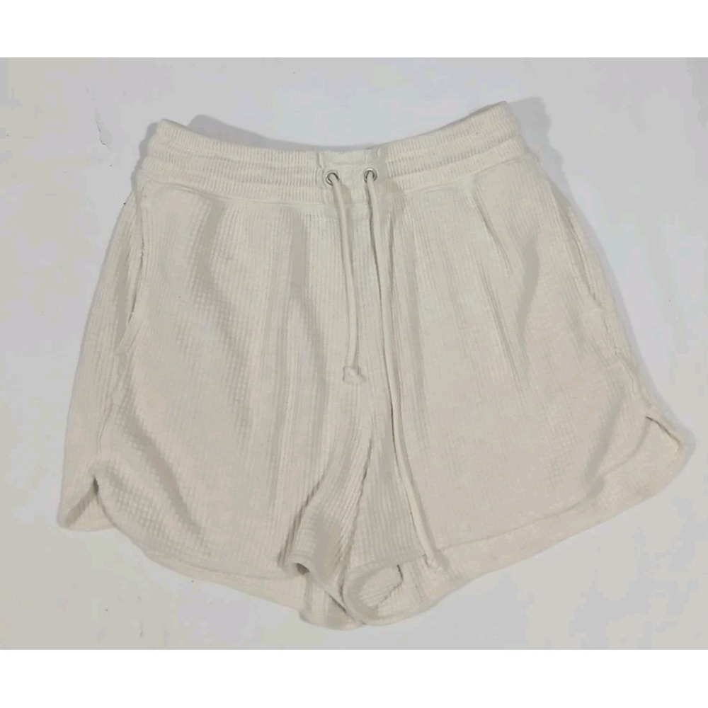 Aerie Waffle Knit Pull On Shorts Size Medium Loungwear Cozy Athleisure Cotton